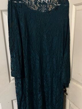 Jessica London Teal Dress With Lace